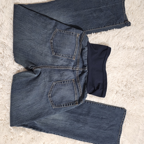 2 Pairs Of Hybrid & Company High Rise Dark Blue Maternity Jeans - Picture 5 of 6